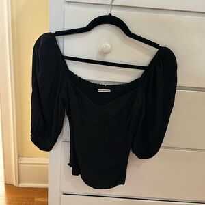 Reformation size 6 black top with side zipper